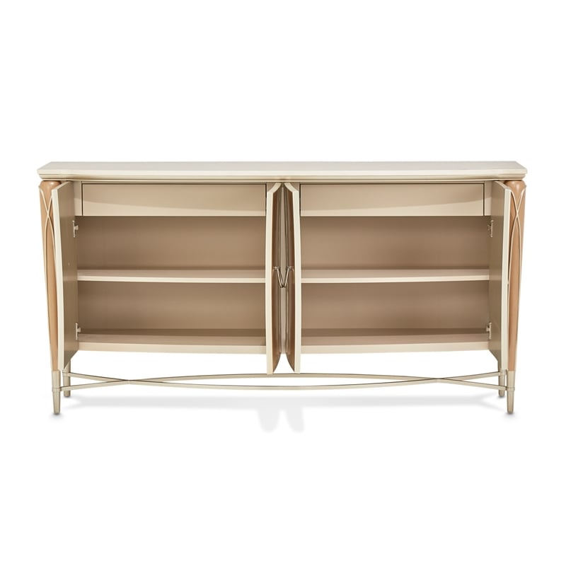 Michael Amini Villa Cherie Wood & Marble Sideboard - Caramel