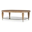 Michael Amini Villa Cherie Wood Oval Cocktail Table - Caramel
