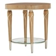 Michael Amini Villa Cherie Wood & Glass End Table - Caramel