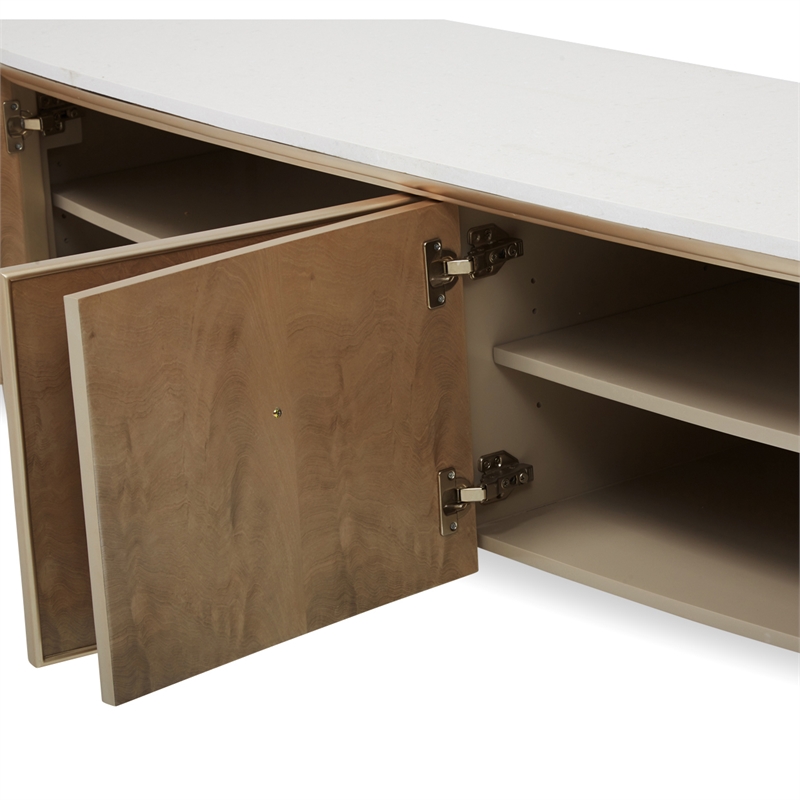 Michael Amini Villa Cherie Wood & Marble Media Cabinet - Caramel