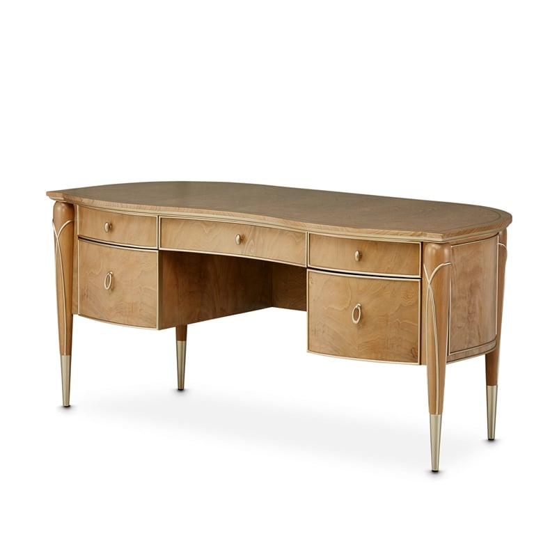 Michael Amini Villa Cherie Wood Desk - Caramel