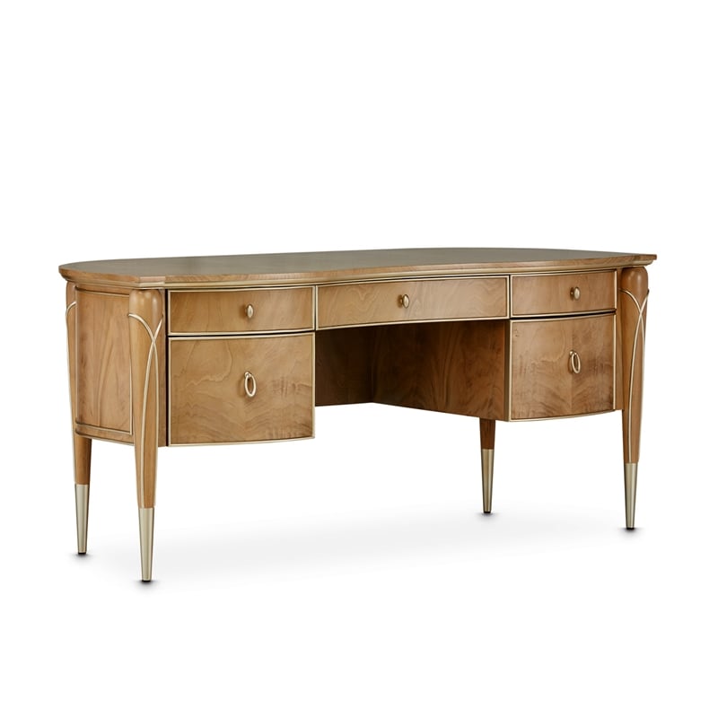Michael Amini Villa Cherie Wood Desk - Caramel