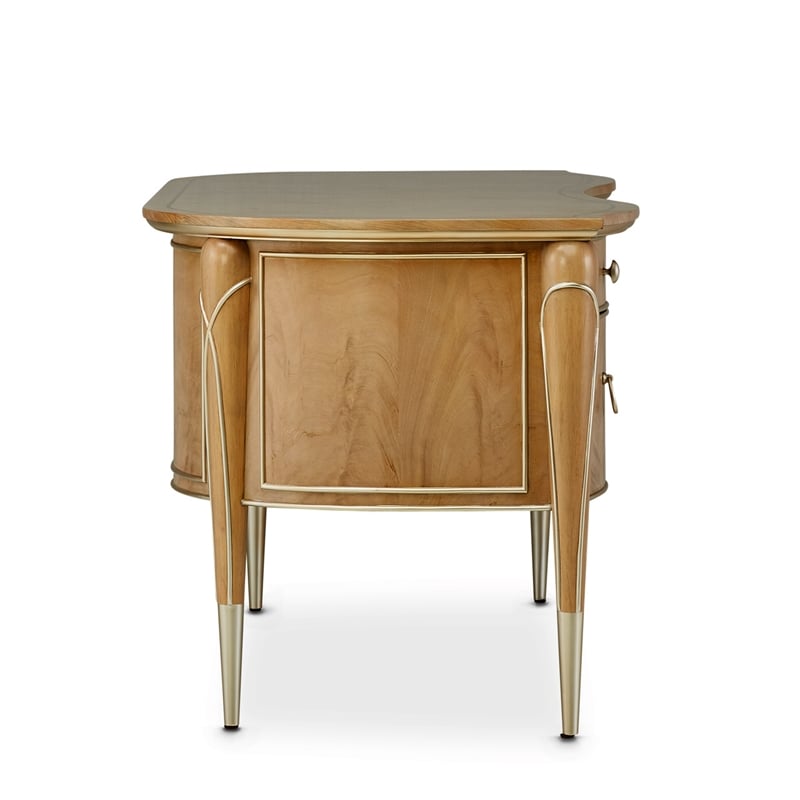 Michael Amini Villa Cherie Wood Desk - Caramel