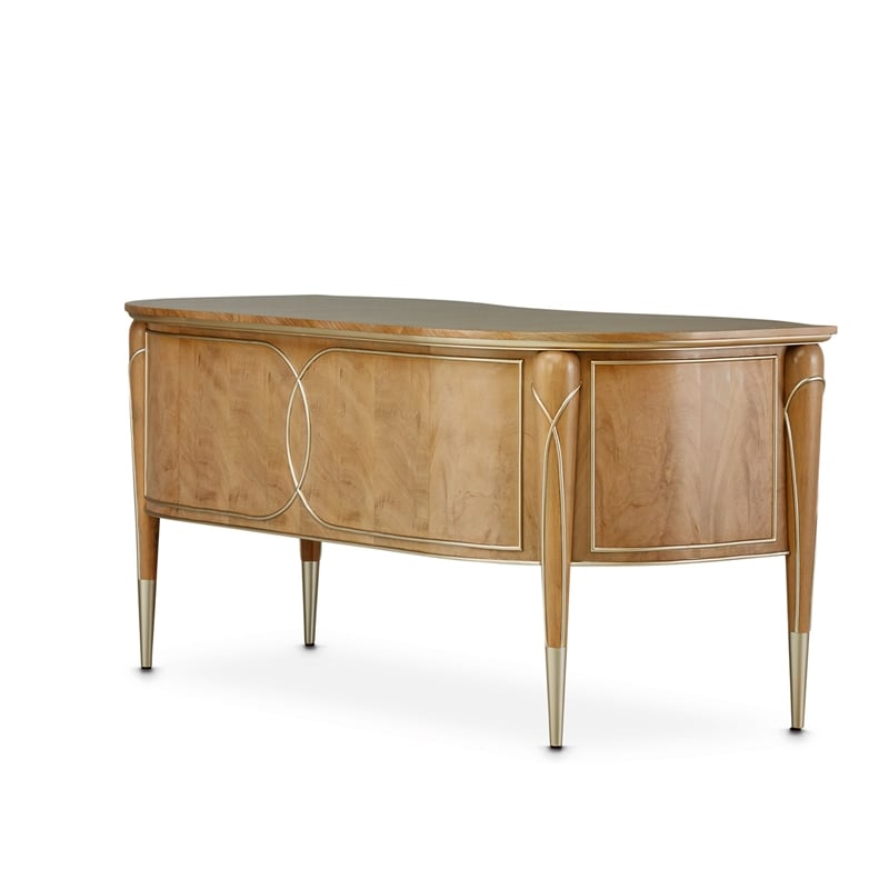 Michael Amini Villa Cherie Wood Desk - Caramel