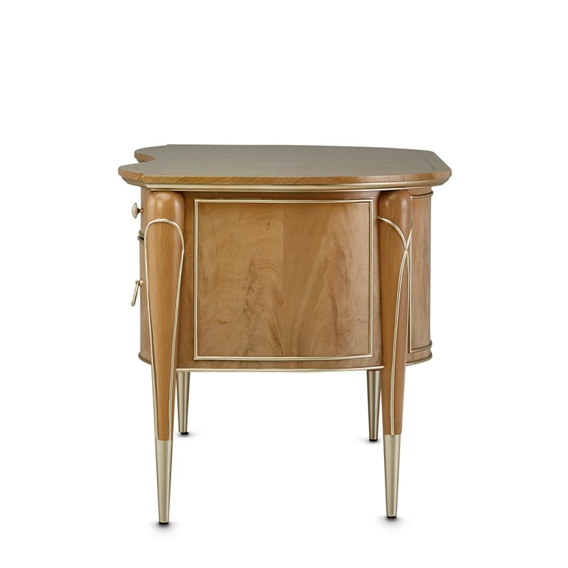 Michael Amini Villa Cherie Wood Desk - Caramel