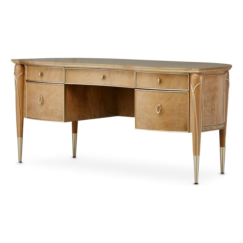 Michael Amini Villa Cherie Wood Desk - Caramel
