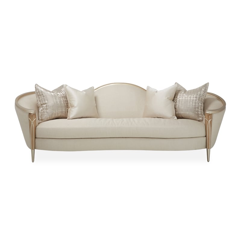 Michael Amini Villa Cherie Sofa - Pearl/Caramel