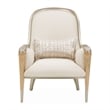 Michael Amini Villa Cherie Accent Chair - Pearl Fabric/Caramel