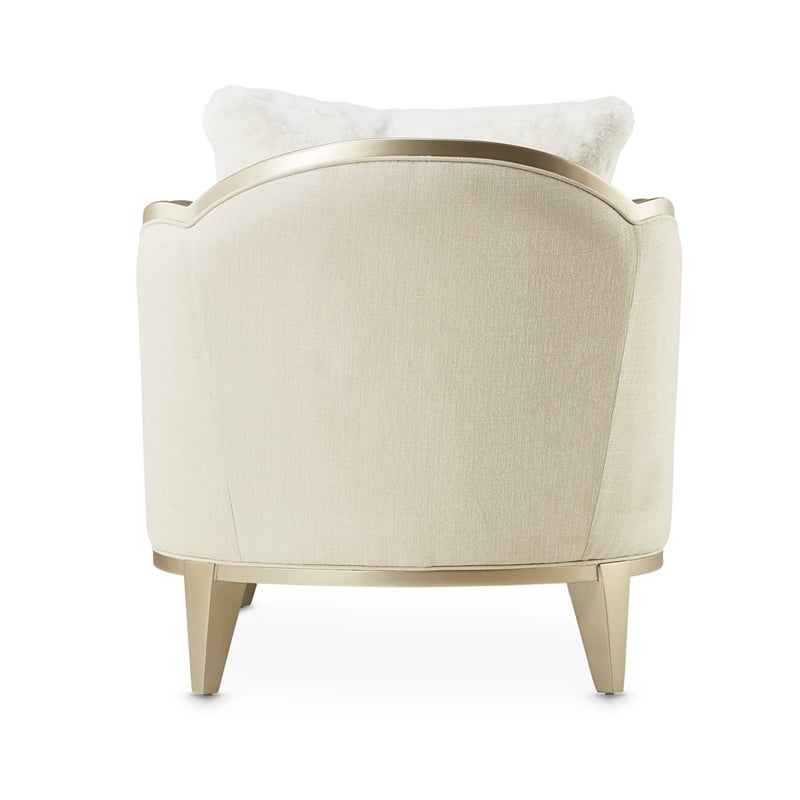 Michael Amini Villa Cherie Chaise - Pearl/Caramel