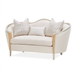 Michael Amini Villa Cherie Loveseat - Pearl Fabric/Caramel