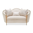 Michael Amini Villa Cherie Loveseat - Pearl Fabric/Caramel