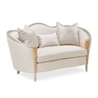 Michael Amini Villa Cherie Loveseat - Pearl Fabric/Caramel