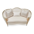 Michael Amini Villa Cherie Loveseat - Pearl Fabric/Caramel