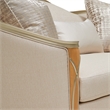 Michael Amini Villa Cherie Loveseat - Pearl Fabric/Caramel