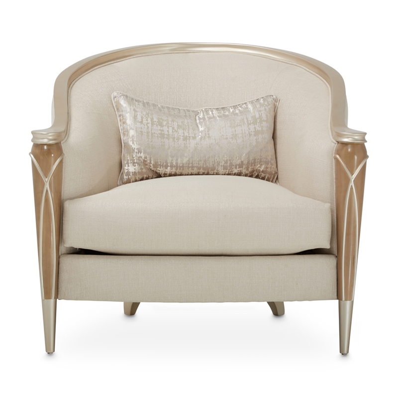 Michael Amini Villa Cherie Matching Chair - Pearl/Caramel