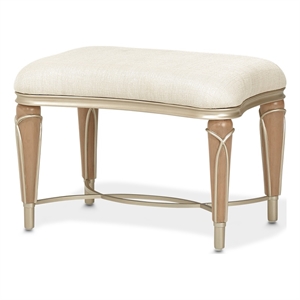 Michael Amini Villa Cherie Ottoman - Pearl/Caramel