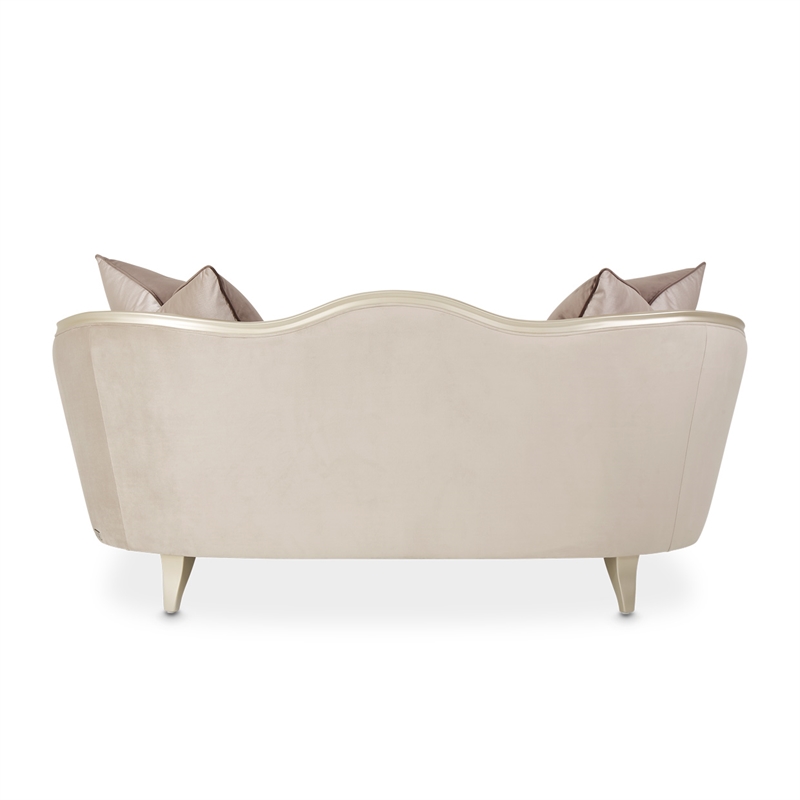 Michael Amini Villa Cherie Velvet Loveseat in Porcini/Hazelnut Brown