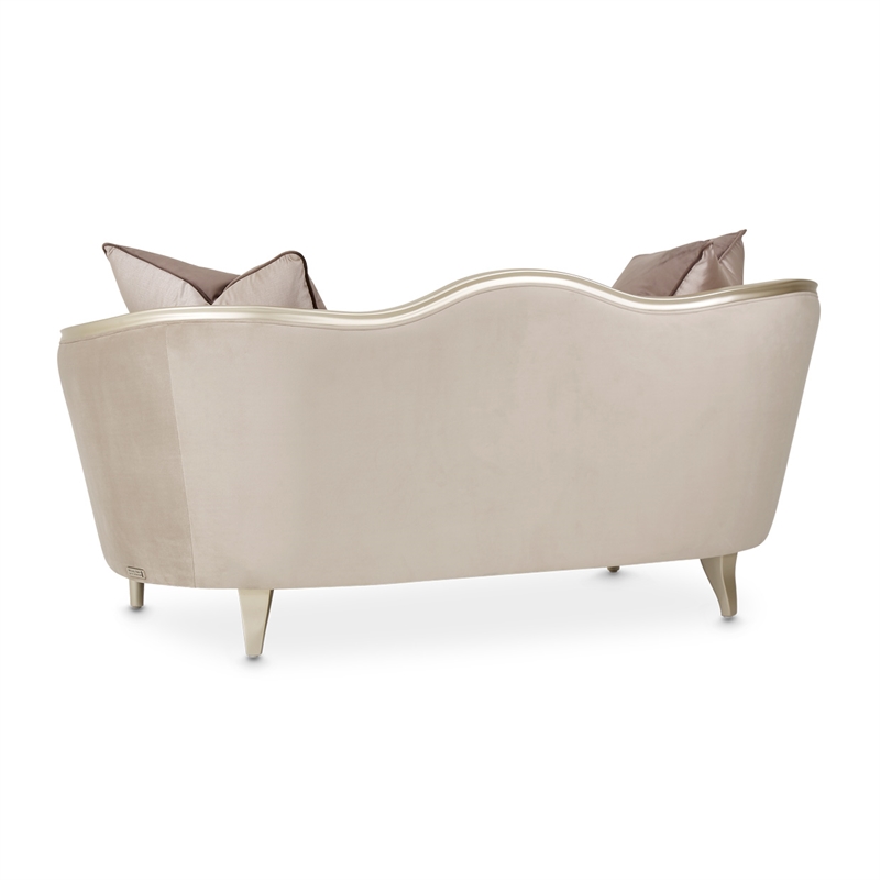 Michael Amini Villa Cherie Velvet Loveseat in Porcini/Hazelnut Brown
