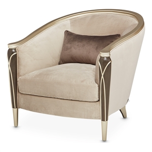 Michael Amini Villa Cherie Matching Velvet Chair in Porcini/Hazelnut Brown