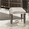 Michael Amini Villa Cherie Jacquard Fabric Ottoman in Bisque/Hazelnut Brown