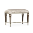Michael Amini Villa Cherie Jacquard Fabric Ottoman in Bisque/Hazelnut Brown