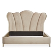 Michael Amini Villa Cherie Cal. King Channel Tufted Velvet Bed in Hazelnut Brown