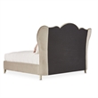 Michael Amini Villa Cherie Eastern King Velvet Tufted Bed in Hazelnut Brown