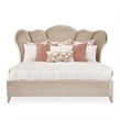 Michael Amini Villa Cherie Queen Velvet Channel Tufted Bed in Hazelnut Brown