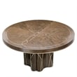 Michael Amini Villa Cherie Round Wood Dining Table in Hazelnut Brown