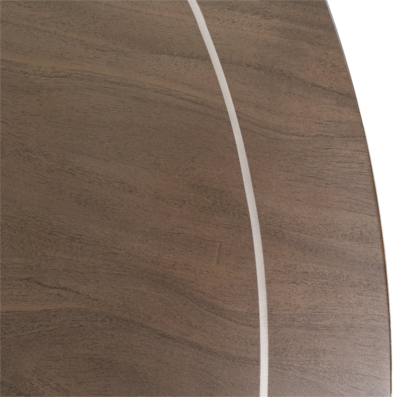 Michael Amini Villa Cherie Round Wood Dining Table in Hazelnut Brown