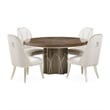 Michael Amini Villa Cherie Round Wood Dining Table in Hazelnut Brown