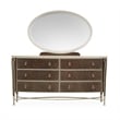 Michael Amini Villa Cherie Wood Dresser and Mirror in Hazelnut Brown