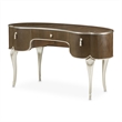 Michael Amini Villa Cherie Wood Vanity Set with Mirror & Chair in Hazelnut Brown