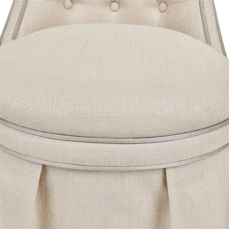 Michael Amini Villa Cherie Wood Vanity Set with Mirror & Chair in Hazelnut Brown