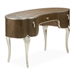 Michael Amini Villa Cherie Wood Vanity Set with Mirror & Chair in Hazelnut Brown