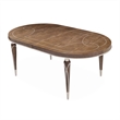 Michael Amini Villa Cherie Wood Oval Dining Table in Hazelnut Brown