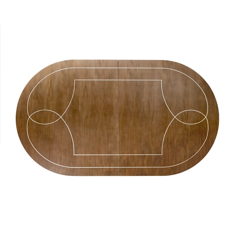 Michael Amini Villa Cherie Wood Oval Dining Table in Hazelnut Brown