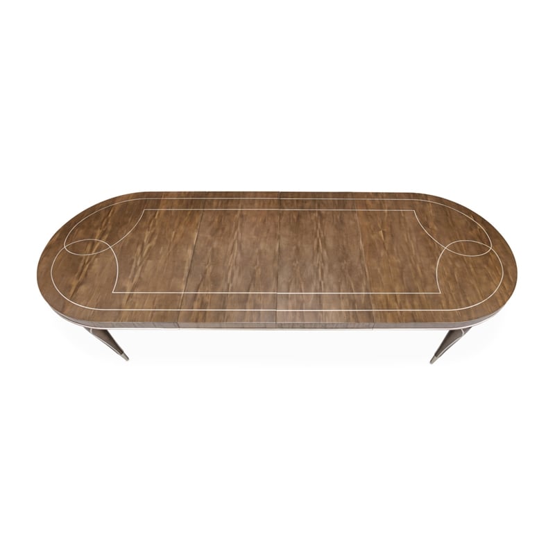 Michael Amini Villa Cherie Wood Oval Dining Table in Hazelnut Brown