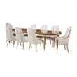 Michael Amini Villa Cherie Wood Oval Dining Table in Hazelnut Brown