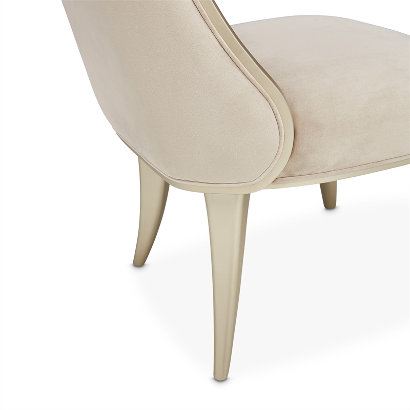 Michael Amini Villa Cherie Velvet Side Chair in Hazelnut Brown (Set of 2)