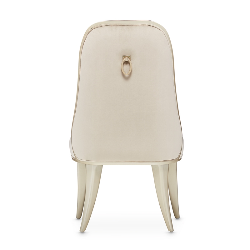 Michael Amini Villa Cherie Velvet Side Chair in Hazelnut Brown (Set of 2)