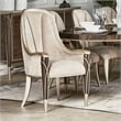 Michael Amini Villa Cherie Velvet Dining Arm Chair in Hazelnut Brown