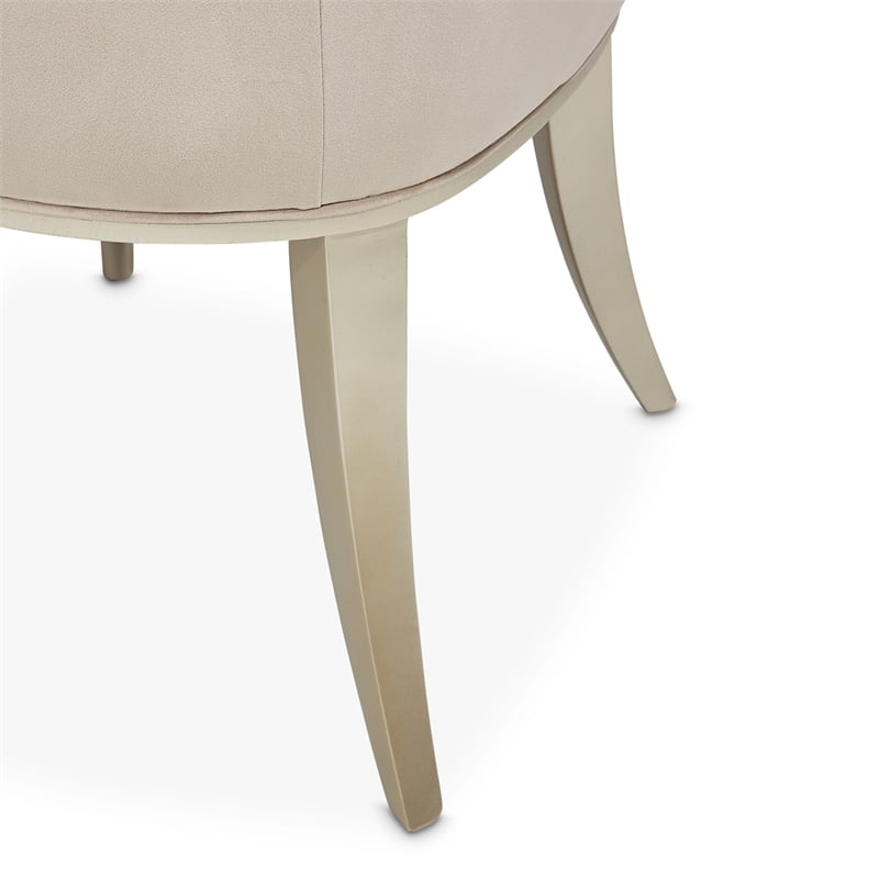 Michael Amini Villa Cherie Velvet Dining Arm Chair in Hazelnut Brown