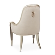 Michael Amini Villa Cherie Velvet Dining Arm Chair in Hazelnut Brown