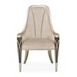 Michael Amini Villa Cherie Velvet Dining Arm Chair in Hazelnut Brown