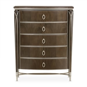 Michael Amini Villa Cherie Wood Highboy Chest in Hazelnut Brown