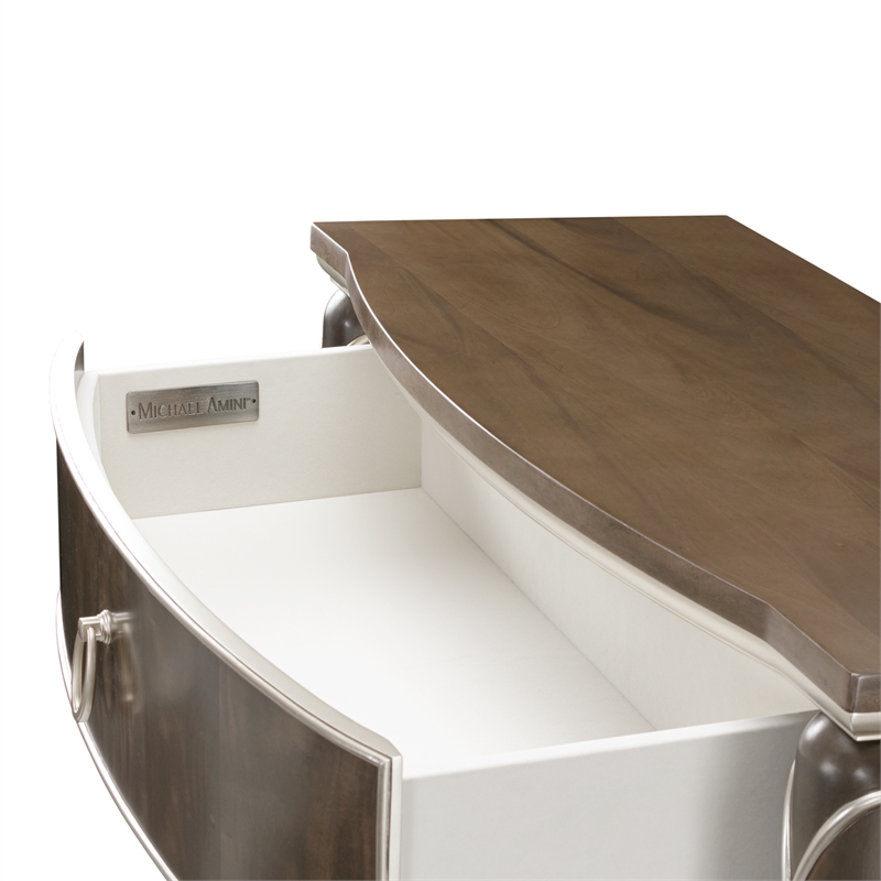 Michael Amini Villa Cherie Wood Highboy Chest in Hazelnut Brown
