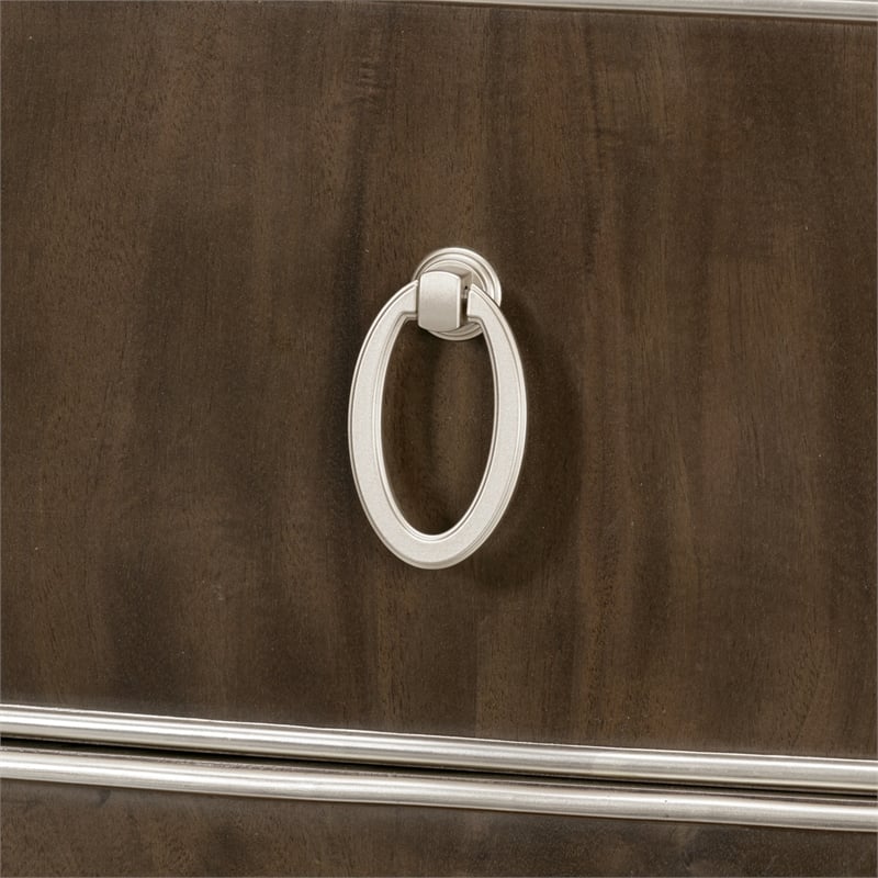 Michael Amini Villa Cherie Wood Highboy Chest in Hazelnut Brown