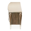 Michael Amini Villa Cherie Wood & Marble Media Cabinet in Hazelnut Brown