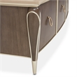 Michael Amini Villa Cherie Wood & Marble Media Cabinet in Hazelnut Brown